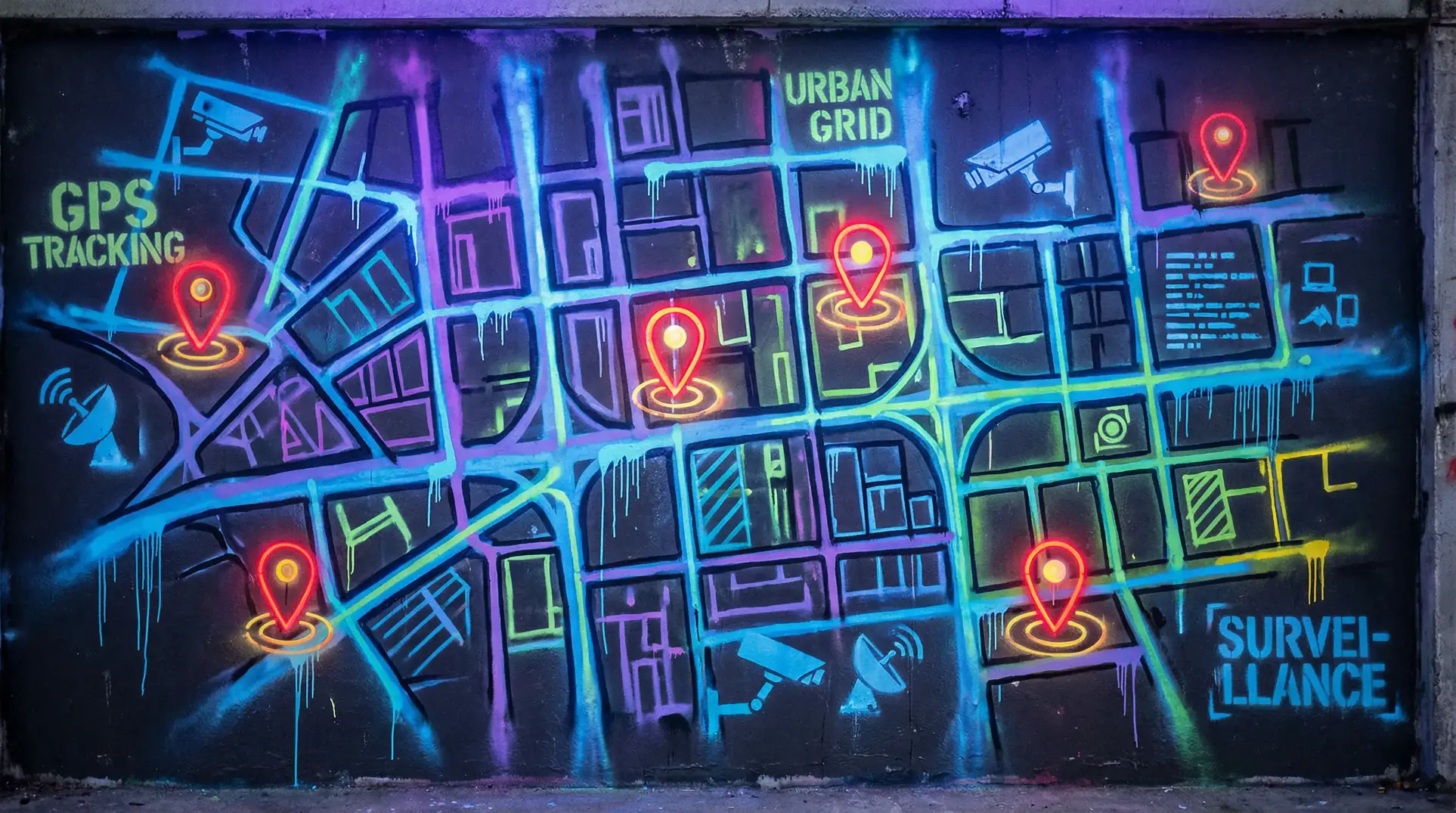 成都楼凤 狗仔追踪地图 - 城市涂鸦风格